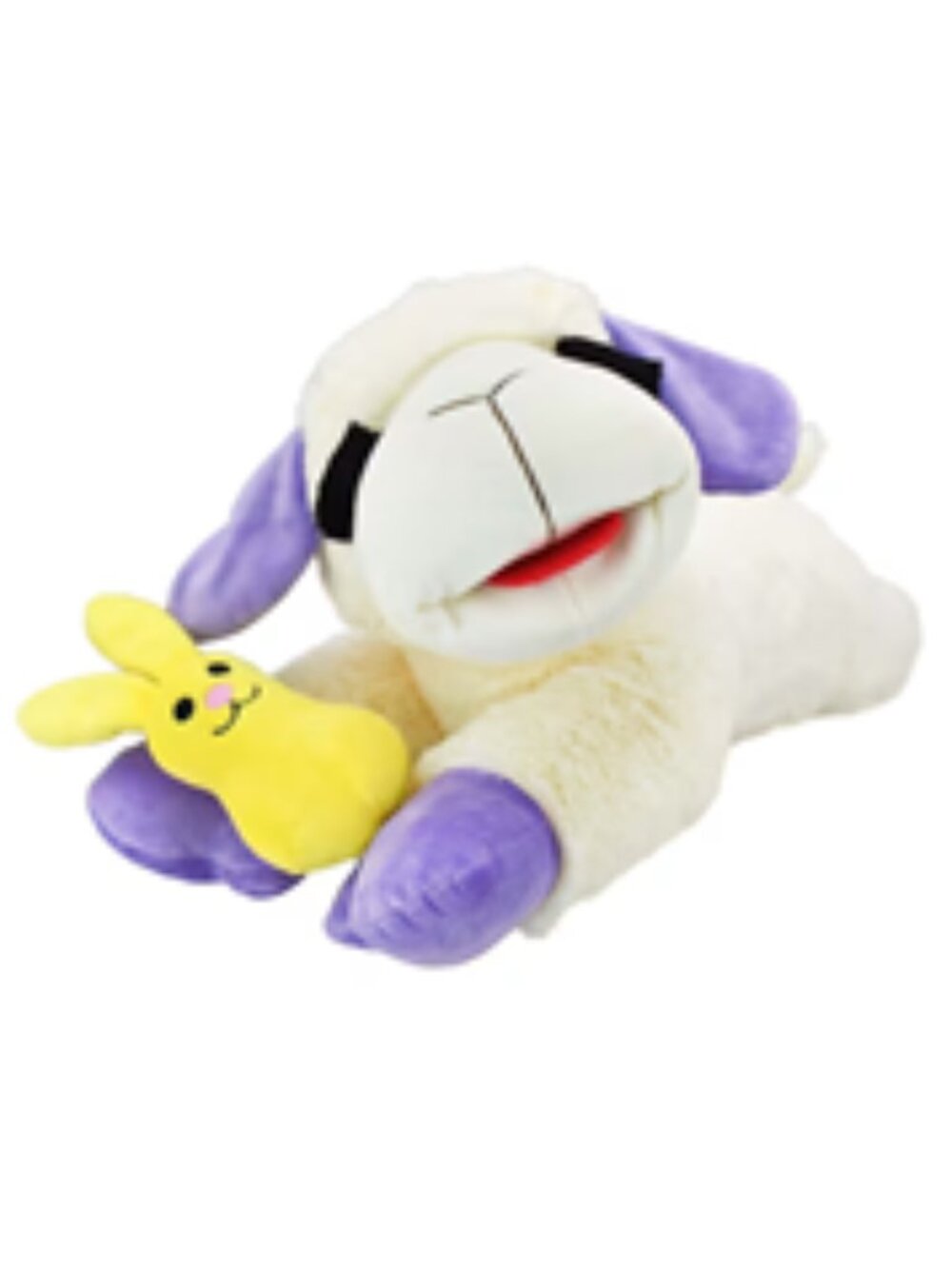NWT ~ Multipet's Giant Spring Plush Lamb Chop Dog Toy w/ Yellow Peep Bunny